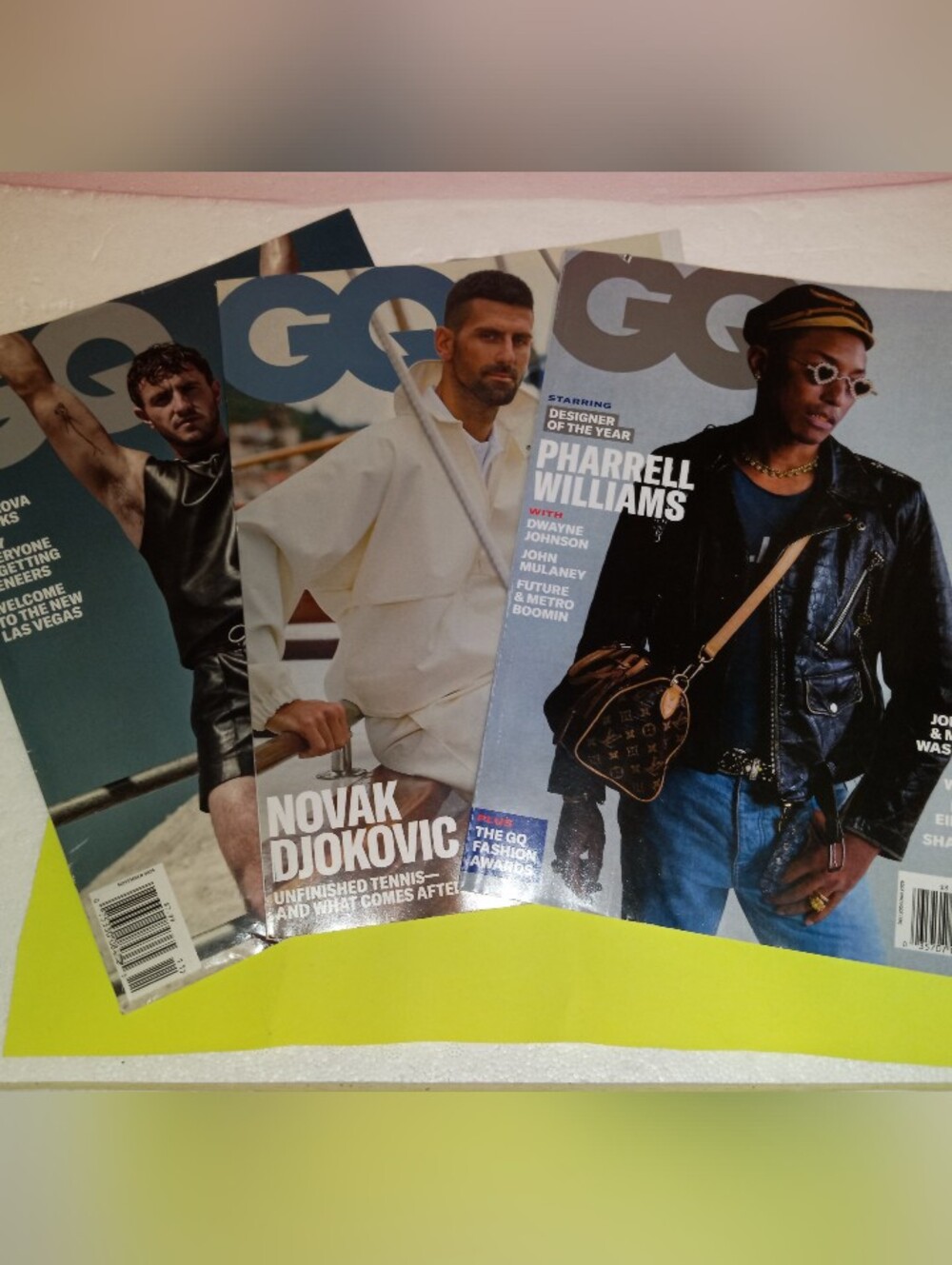 GQ magazine bundle Novak Paul medical & Pharrel Williams